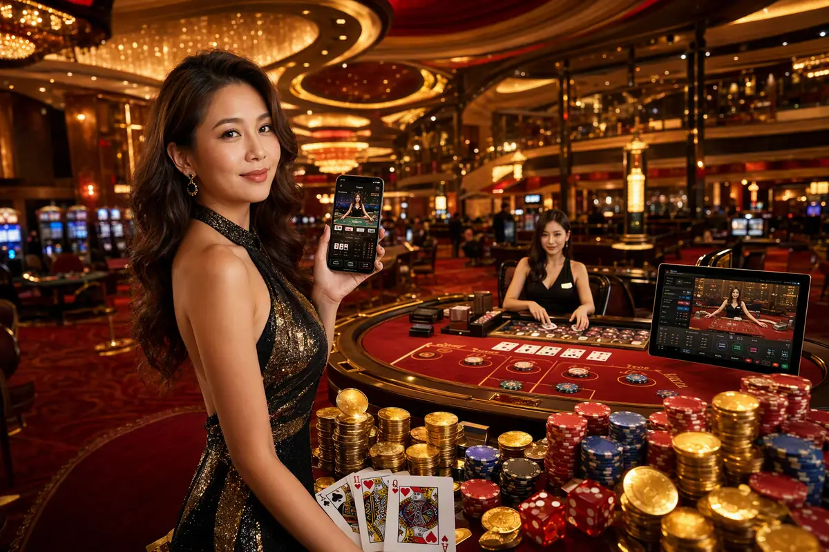 mmkjl5 Baccarat စားပွဲ ဆော့ကစားနေသော မြင်ကွင်း